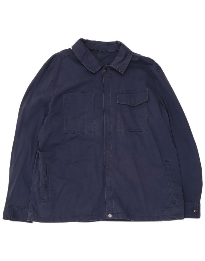 Marks & Spencer Mens Utility Jacket UK 46 3XL Navy Blue Cotton