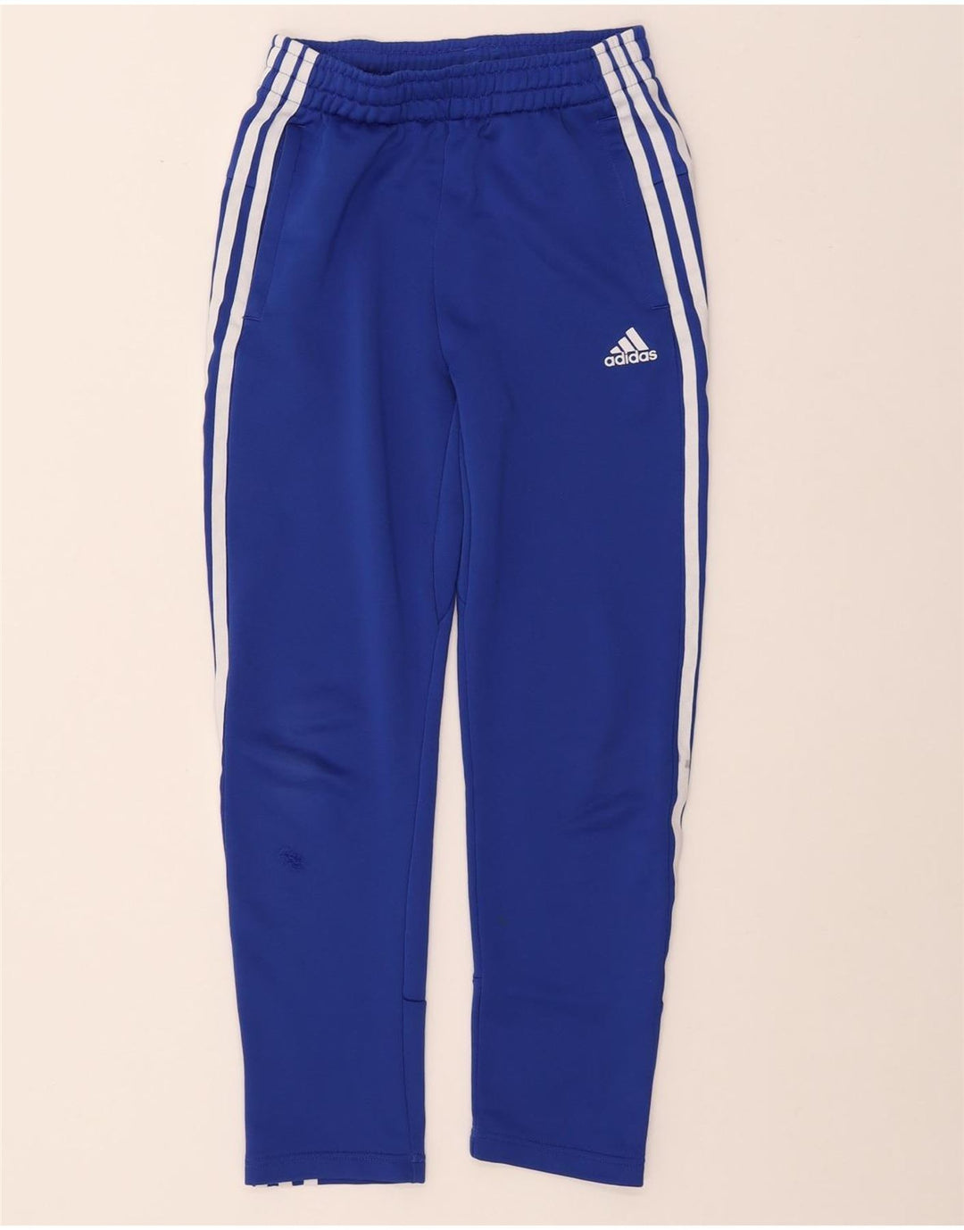 ADIDAS Boys Aeroready Tracksuit Trousers 9-10 Years Blue Polyester