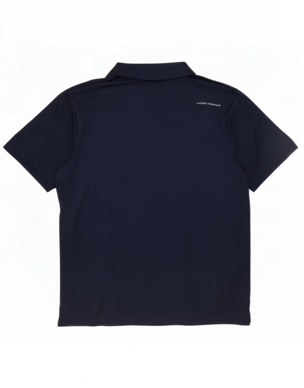 Under Armour Mens Heat Gear Loose Fit Polo Shirt 2XL Navy Blue Polyester