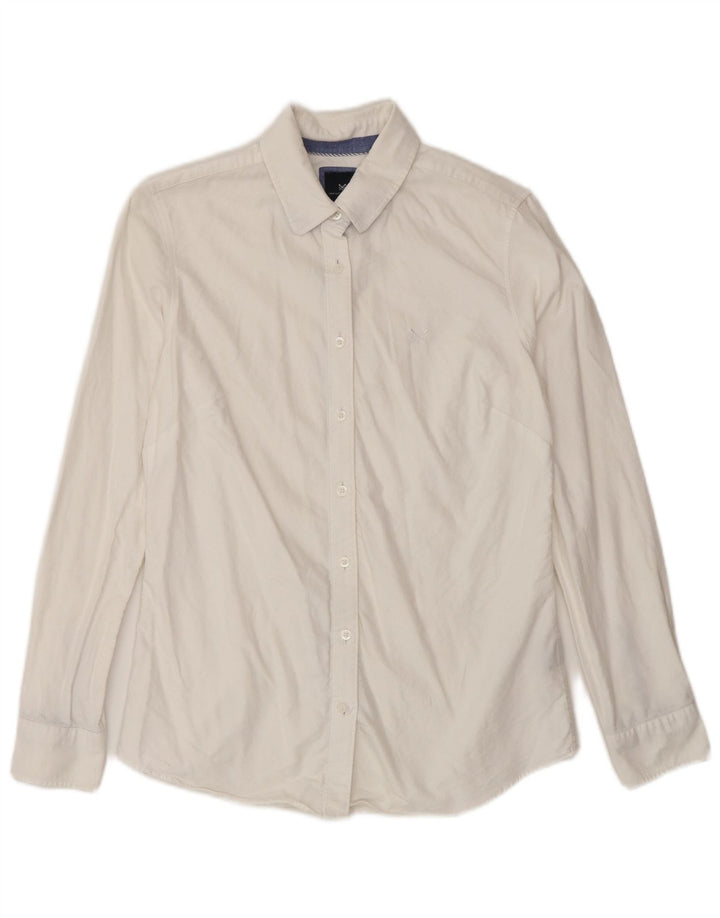 CREW CLOTHING Womens Classic Fit Shirt UK 8 Small White Cotton