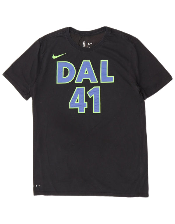 NIKE Mens Dallas Mavericks Graphic T-Shirt Top Medium Black Cotton