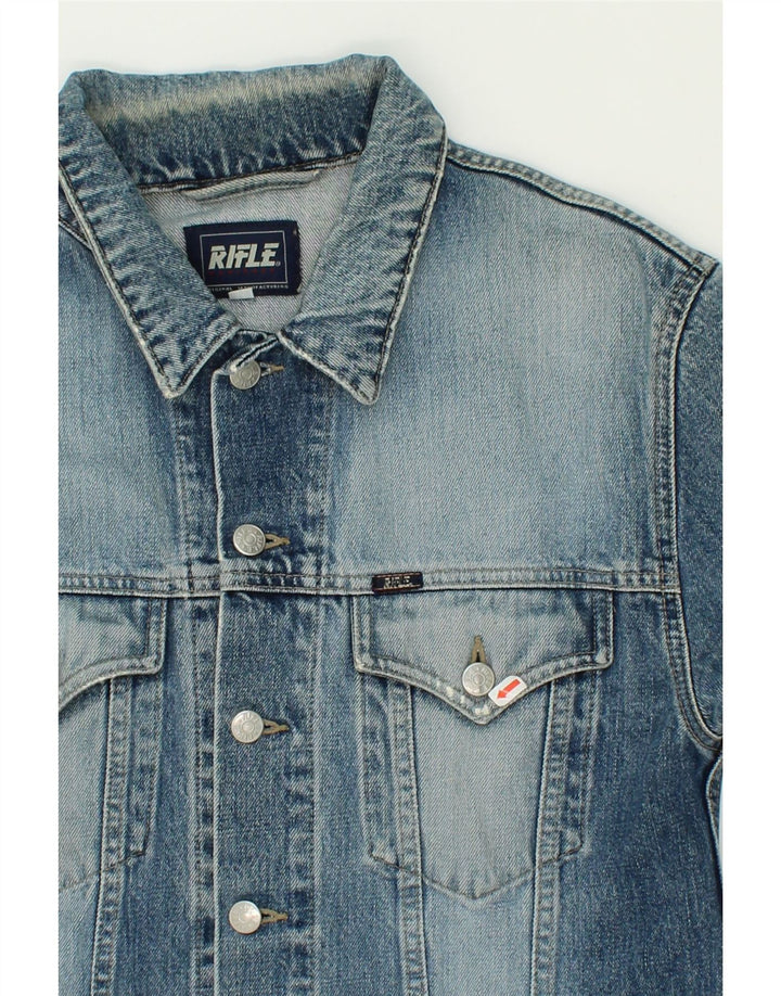 RIFLE Womens Denim Jacket UK 14 Medium Blue Vintage Rifle and Second-Hand Rifle from Messina Hembry 