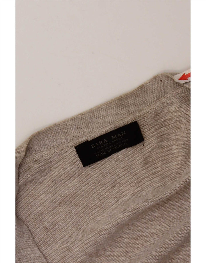 Zara Mens Cardigan Sweater XL Grey