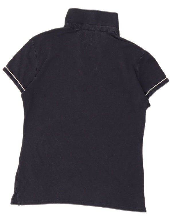 Tommy Hilfiger Womens Polo Shirt UK 14 Medium Navy Blue Cotton