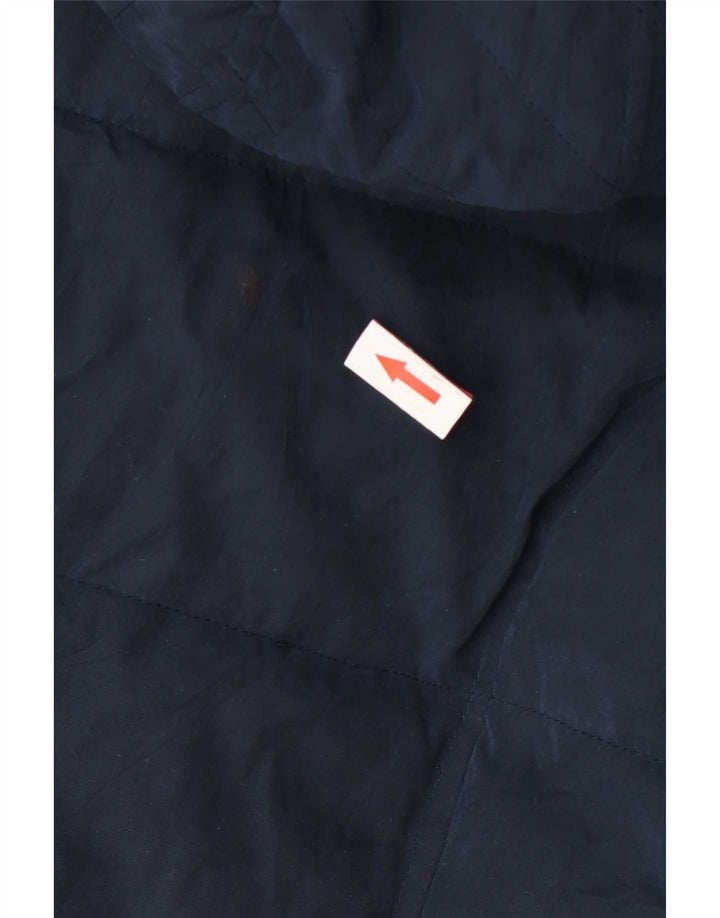 Nautica Womens Hooded Padded Jacket UK 14 Medium Navy Blue Polyester
