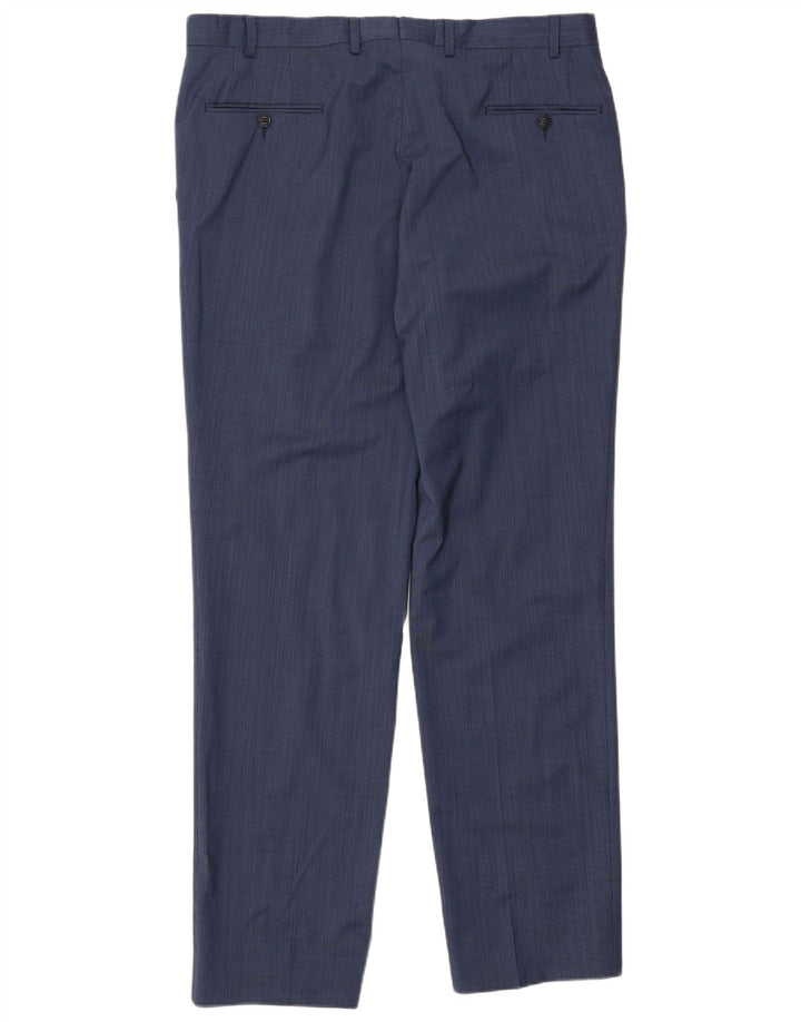 Engbers Mens Regular Fit Suit Trousers IT 54 2XL W38 L33 Blue Polyester