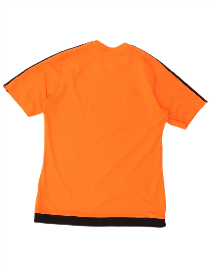 Adidas Mens Climalite T-Shirt Top Medium Orange Colourblock