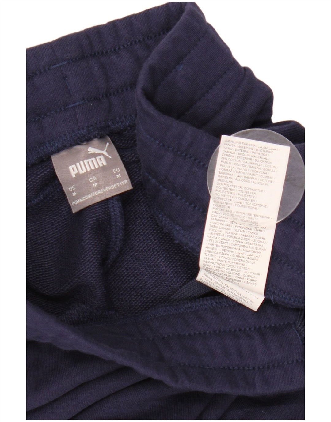 PUMA Womens Tracksuit Trousers Joggers UK 14 Medium  Navy Blue Cotton