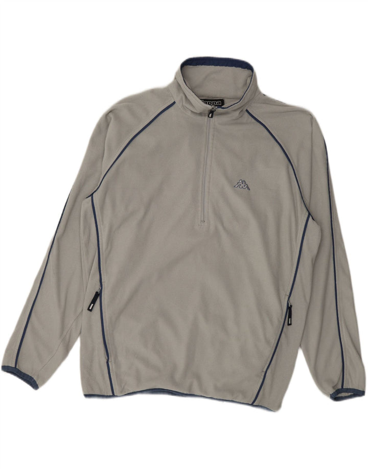 Kappa Mens Zip Neck Fleece Jumper Large Grey Polyester