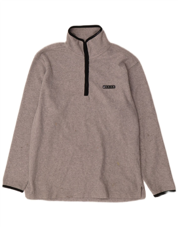 Asics Mens Zip Neck Fleece Jumper Medium Grey