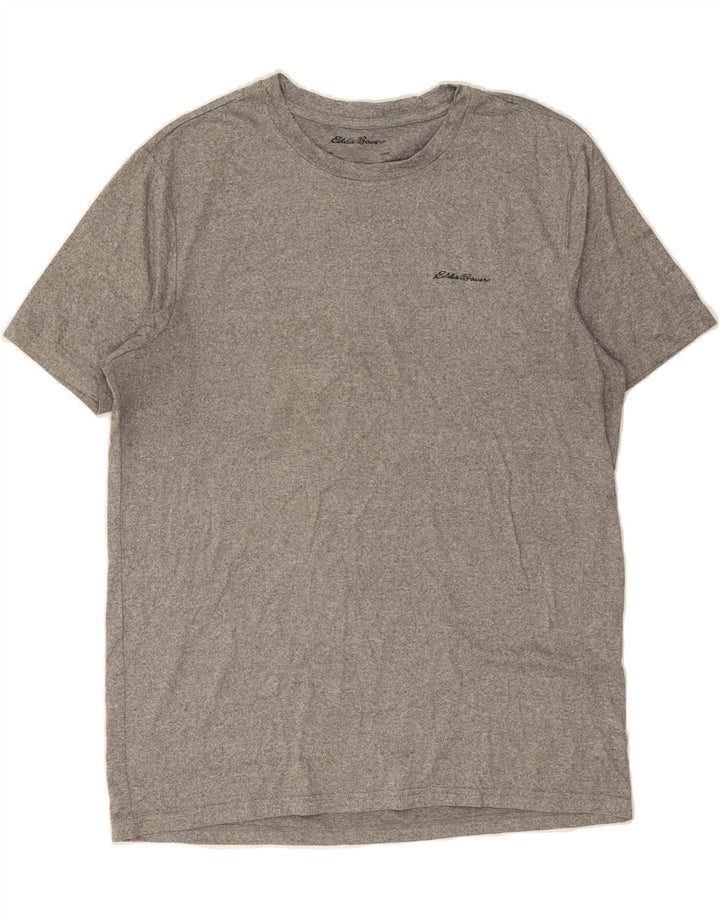 EDDIE BAUER Mens T-Shirt Top Large Grey Flecked Polyester Vintage Eddie Bauer and Second-Hand Eddie Bauer from Messina Hembry 