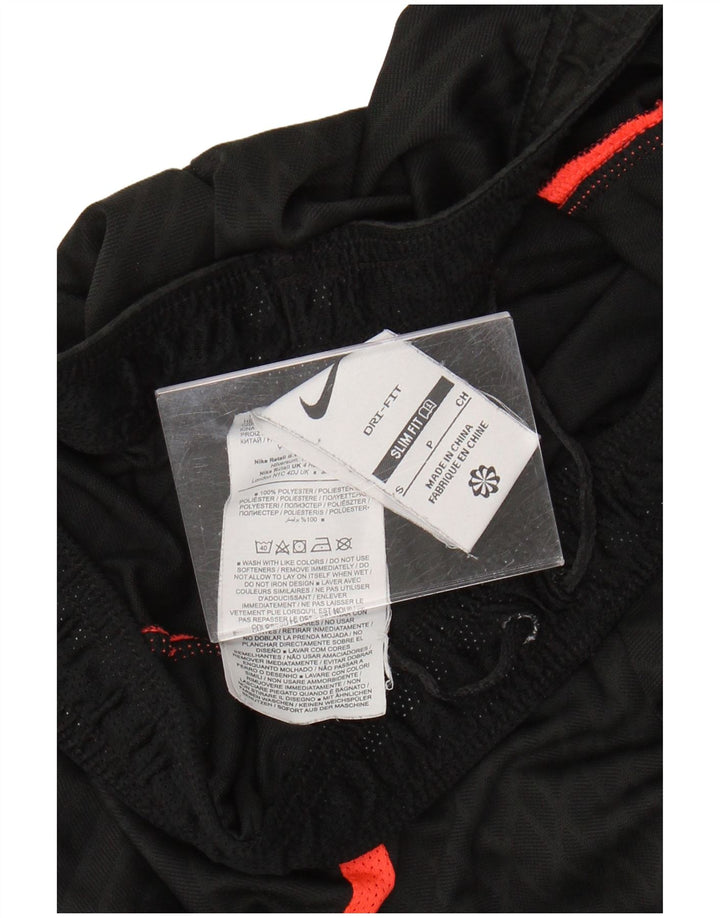 NIKE Mens Dri Fit Slim Fit Sport Shorts Small Black Colourblock Polyester