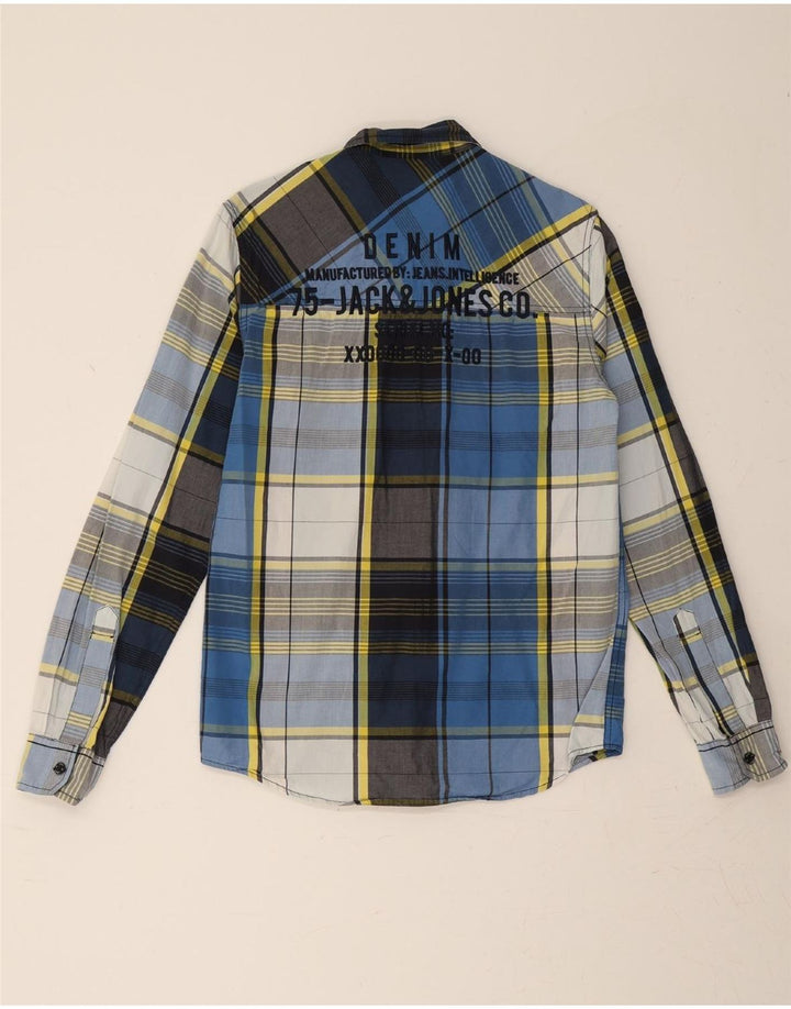 JACK & JONES Mens Shirt Small Blue Check Vintage Jack & Jones and Second-Hand Jack & Jones from Messina Hembry 