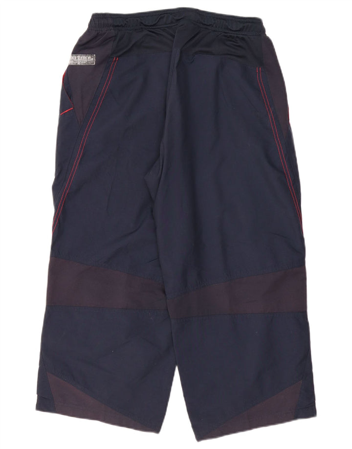 NIKE Mens Capri Tracksuit Trousers Medium  Navy Blue Colourblock Nylon