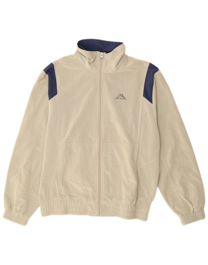 KAPPA Mens Tracksuit Top Jacket Small Beige Colourblock Polyester