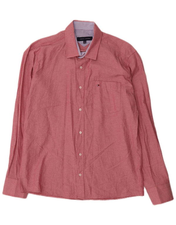 Tommy Hilfiger Mens Shirt Size 39/40 Medium Red Cotton