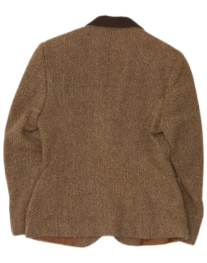 Ginalebole Womens 3 Button Blazer Jacket IT 44 Medium Brown Herringbone