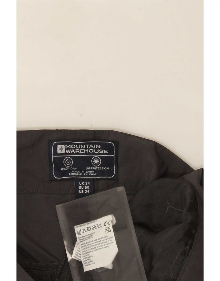 Mountain Warehouse Mens Cargo Shorts W34 Large Grey Polyamide