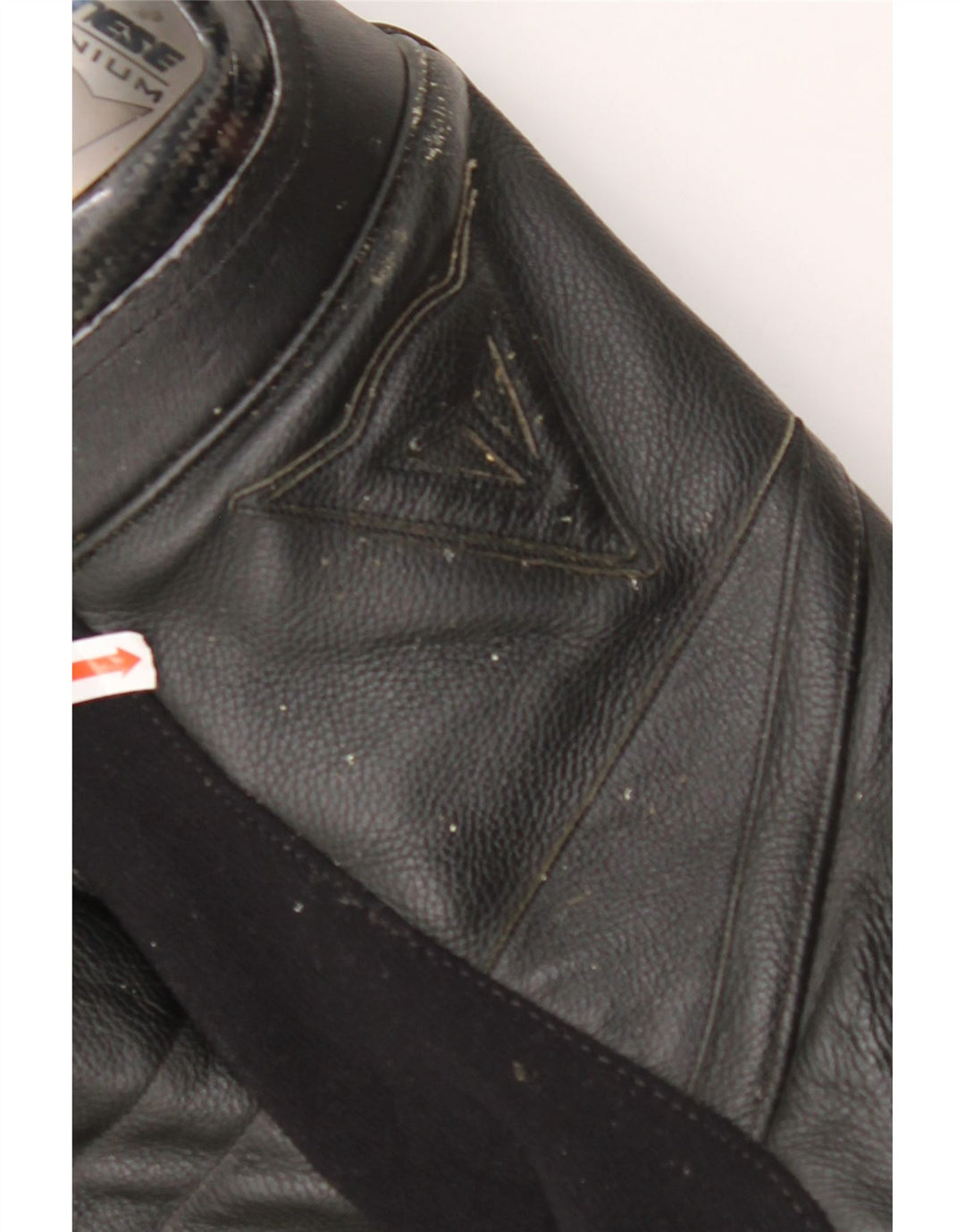 DAINESE Mens Graphic Leather Racer Jacket IT 50 Large Black Leather