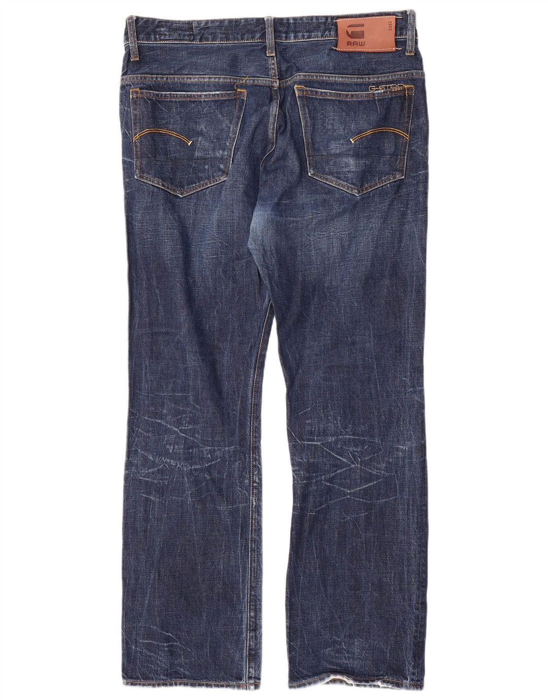 G-Star Mens 3301 Straight Jeans W36 L32 Blue Cotton