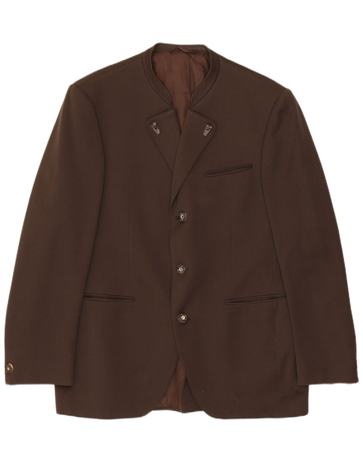 Vintage Mens 3 Button Blazer Jacket UK 38 Medium Brown Wool
