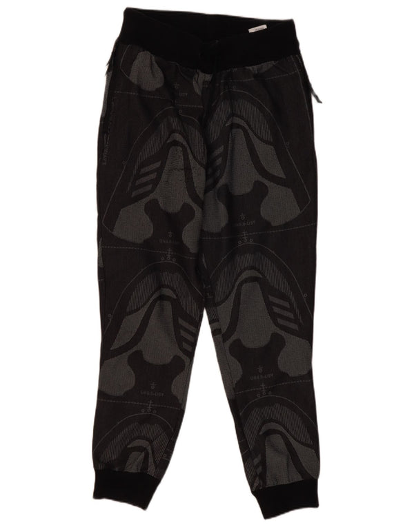 Adidas Womens Tracksuit Trousers Joggers UK 8/10 Small Black Geometric