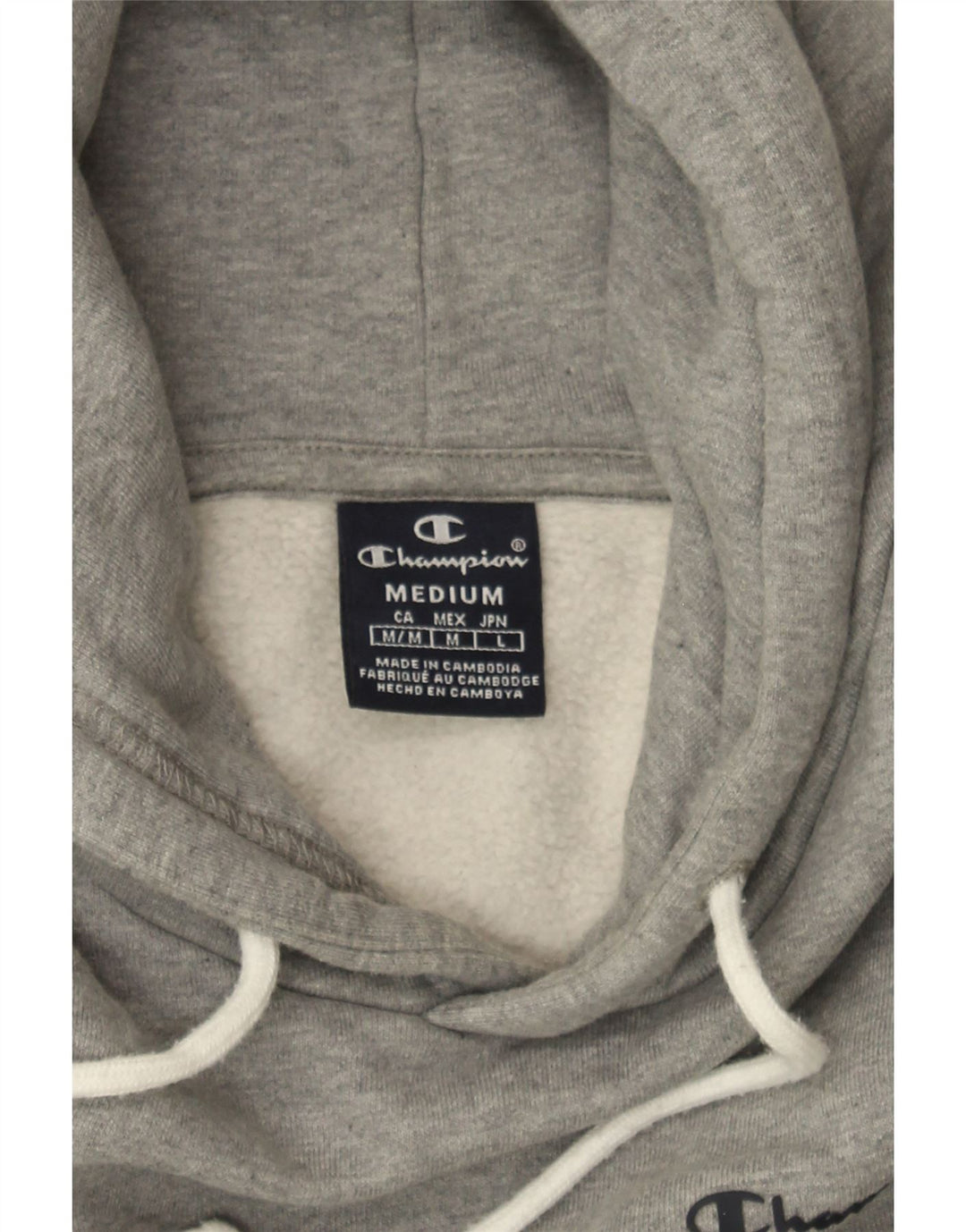 CHAMPION Mens Hoodie Jumper Medium Grey Cotton Vintage Champion and Second-Hand Champion from Messina Hembry 