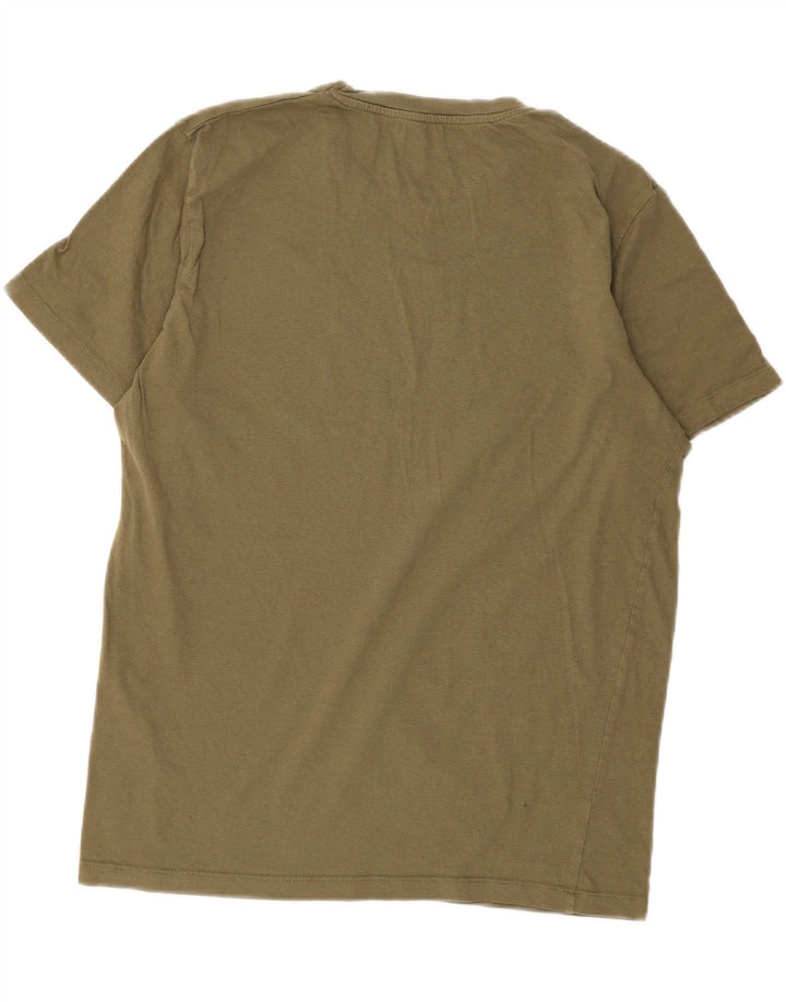 JACK & JONES Mens Regular Fit T-Shirt Top Medium Khaki Cotton Vintage Jack & Jones and Second-Hand Jack & Jones from Messina Hembry 