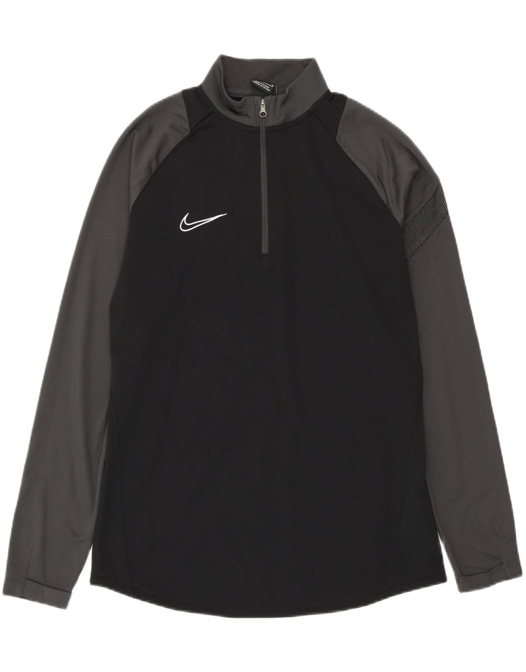 NIKE Mens Dri Fit Zip Neck Pullover Tracksuit Top Medium Black Colourblock