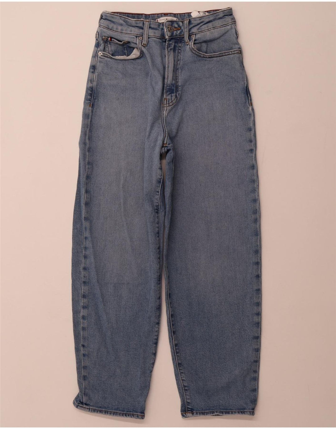 TOMMY HILFIGER Womens Balloon Leg High Waist Tapered Jeans W25 L25 Blue