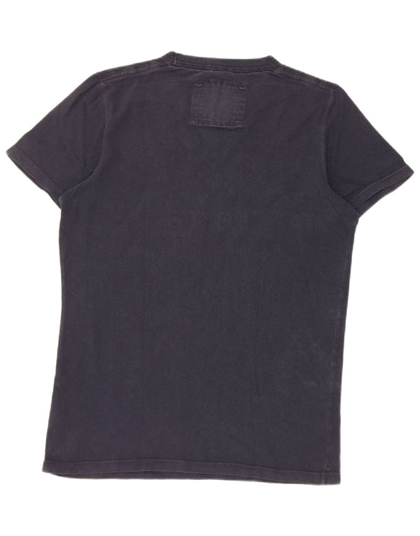 Abercrombie & Fitch Mens Muscle Graphic T-Shirt Top Medium Navy Blue Cotton