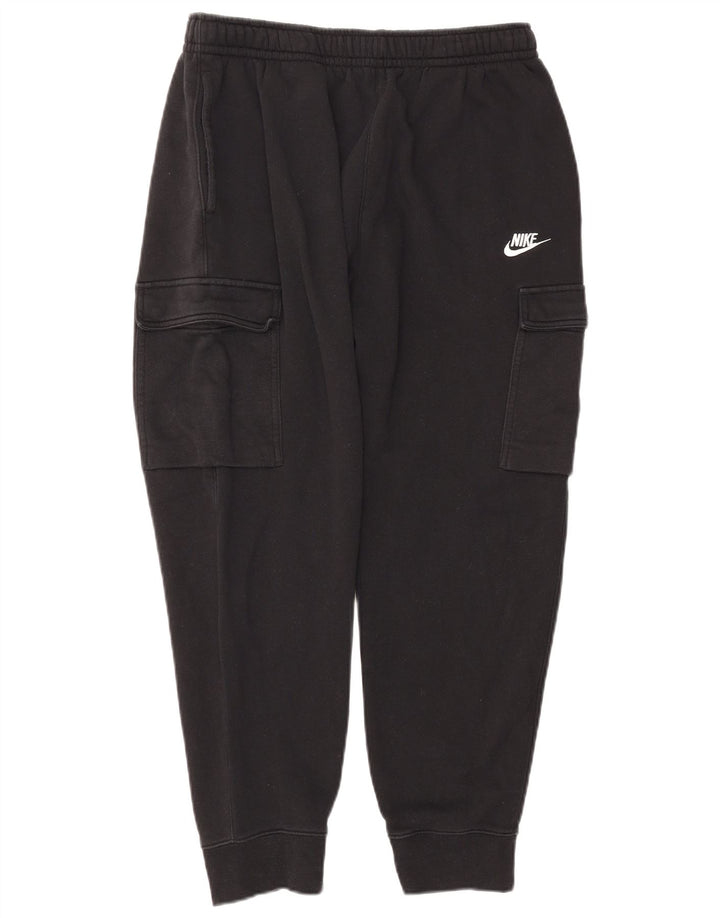 NIKE Mens Cargo Tracksuit Trousers Joggers Large  Black Cotton