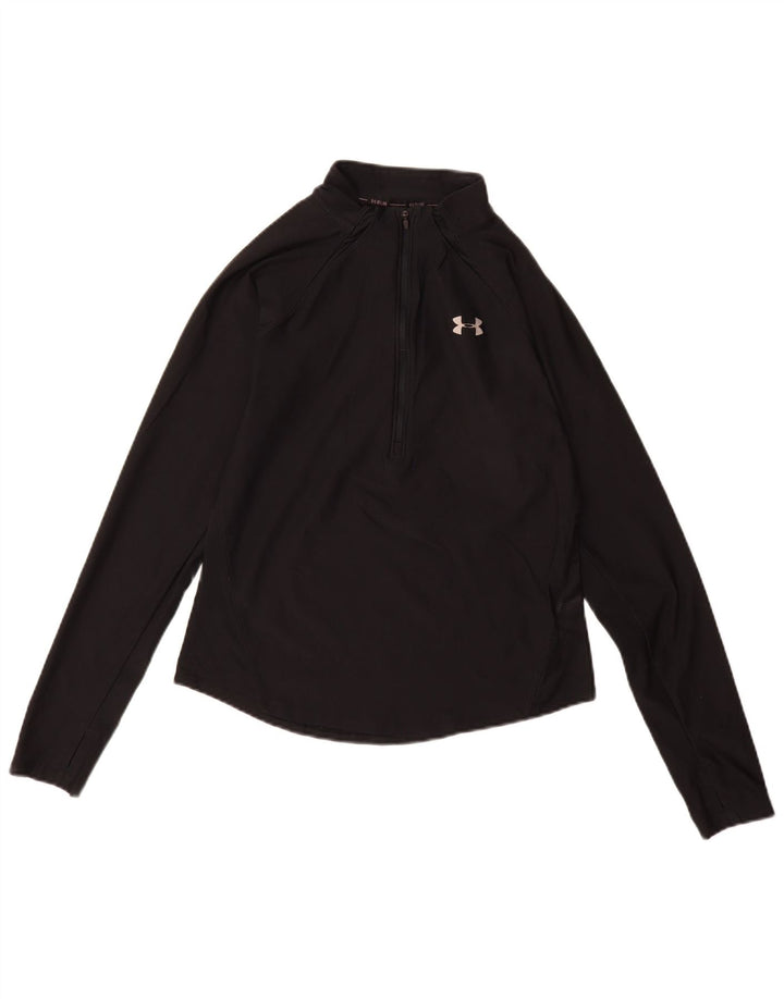 Under Armour Womens Heat Gear Top Long Sleeve UK 10 Small Black Elastomere