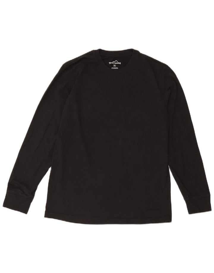 EDDIE BAUER Mens Top Long Sleeve Medium Black Cotton