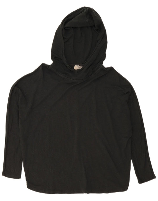 Zara Womens Hooded Oversized Top Long Sleeve UK 10 Small Black