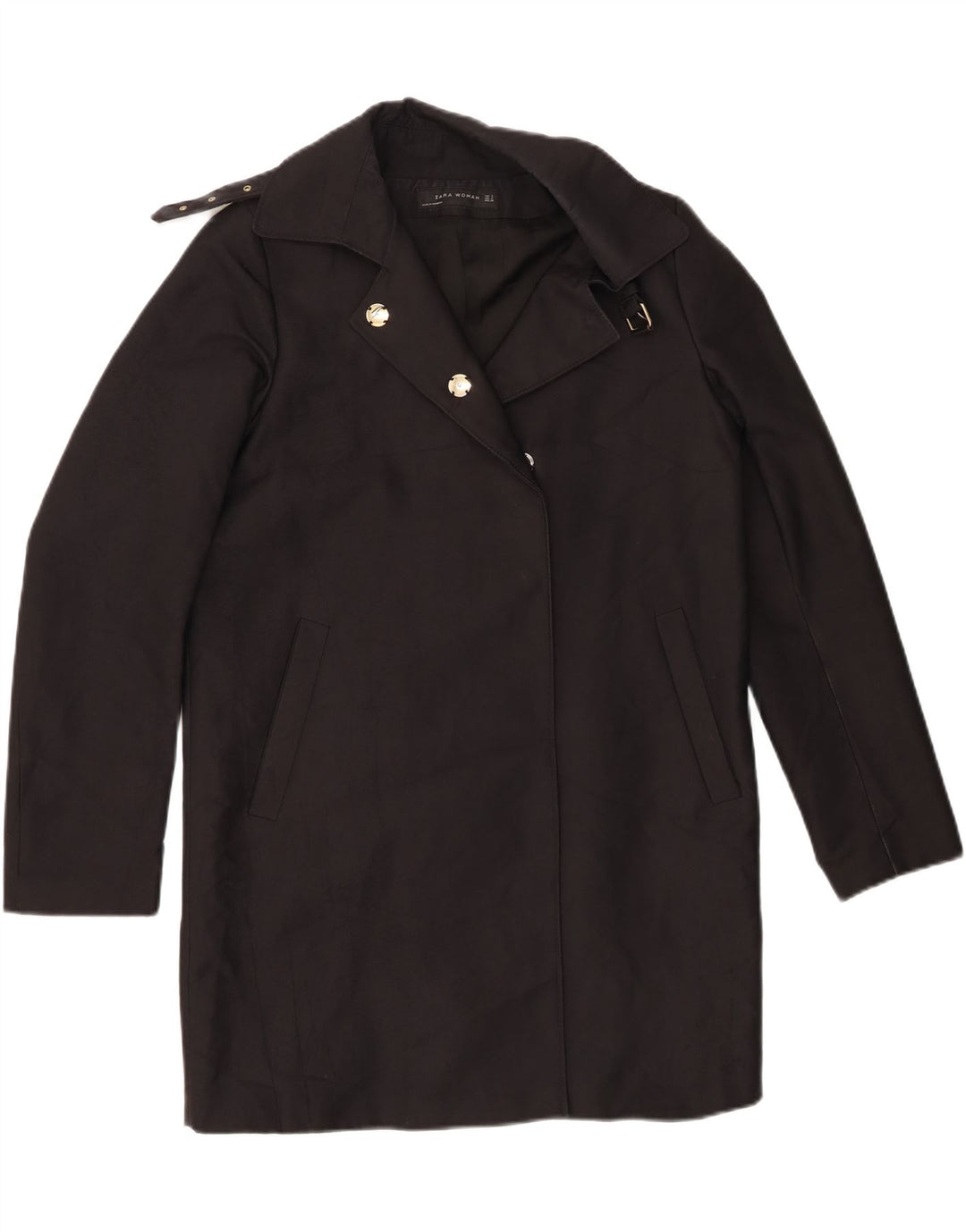 Zara Womens Oversized Overcoat UK 10 Small Black