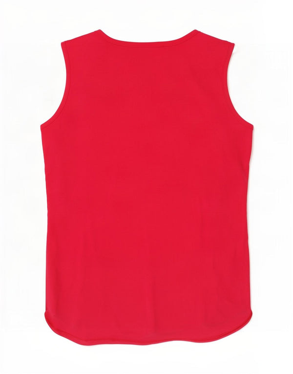 Guess Womens Graphic Vest Top UK 14 Medium Pink Colourblock Cotton