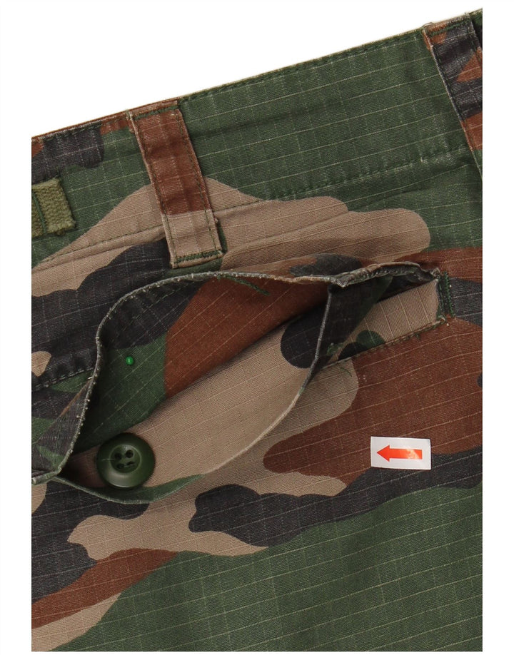 VINTAGE Mens Cargo Shorts XS W30  Multicoloured Camouflage Cotton