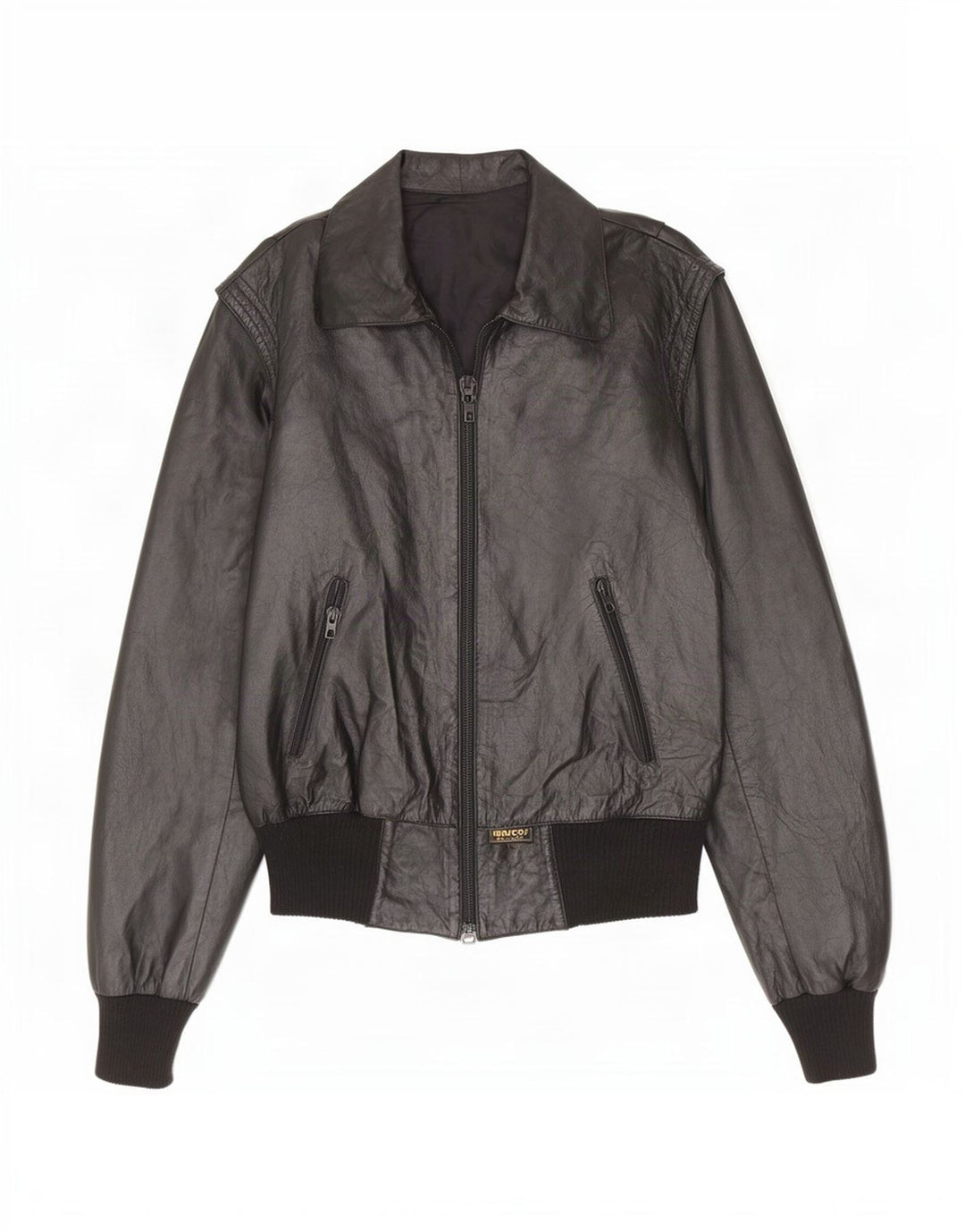 Marcos Womens Leather Jacket IT 44 Medium Black
