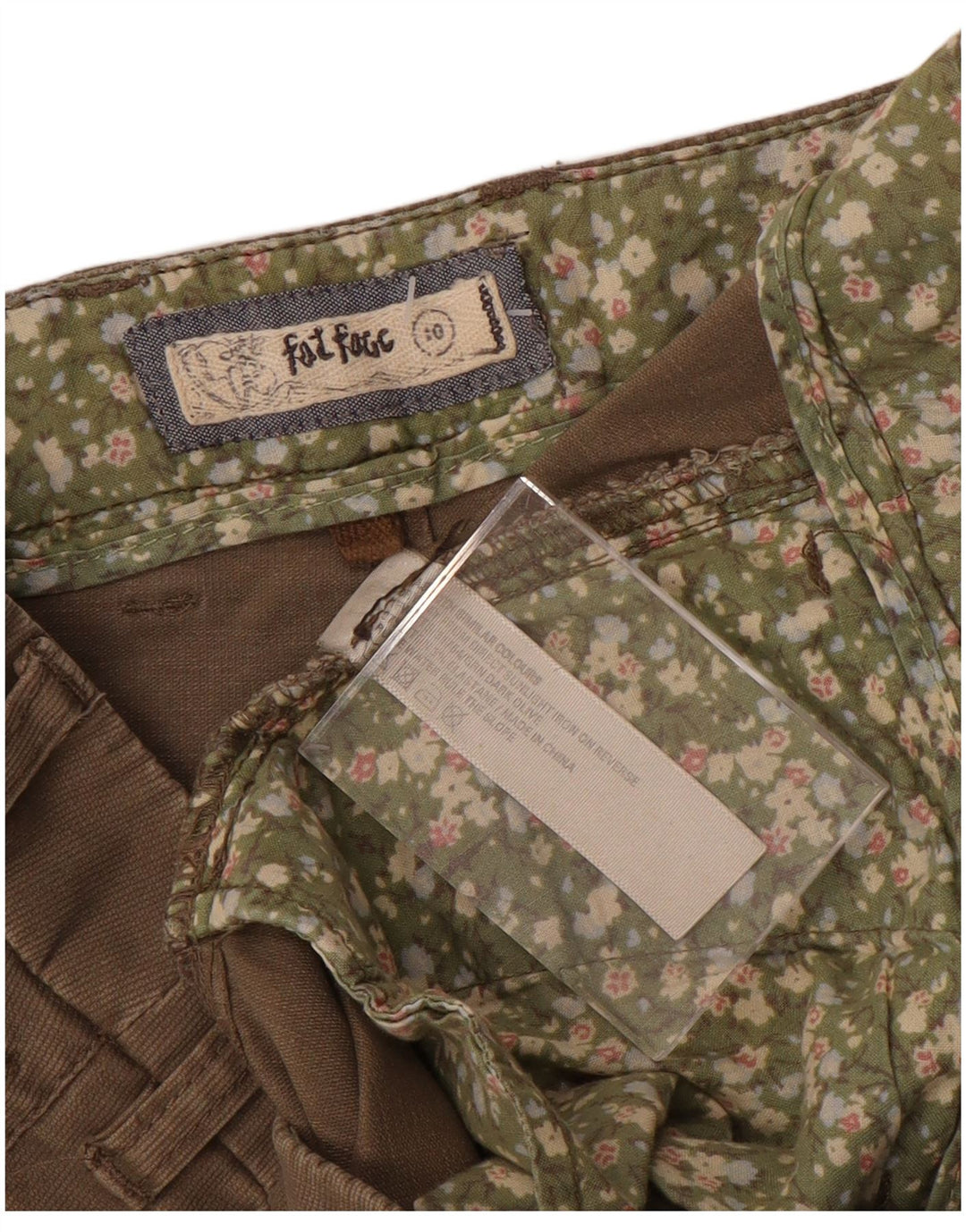 FAT FACE Womens Low Waist Chino Trousers UK 10 Small W32 L31 Brown