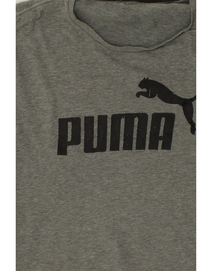 PUMA Mens Graphic T-Shirt Top Large Grey Vintage Puma and Second-Hand Puma from Messina Hembry 