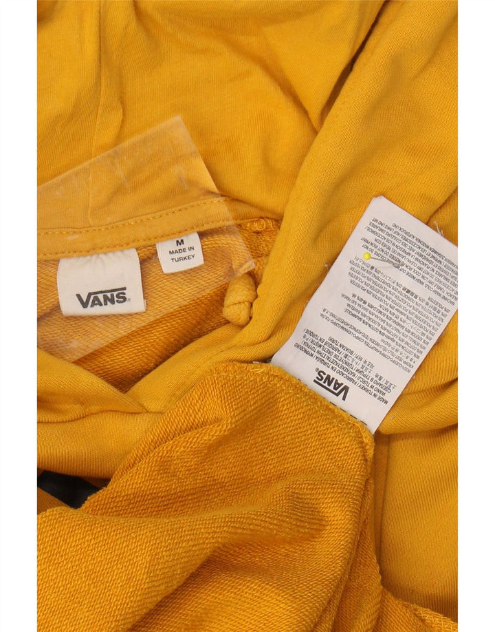 VANS Womens Loose Fit Graphic Hoodie Jumper UK 14 Medium Yellow Cotton