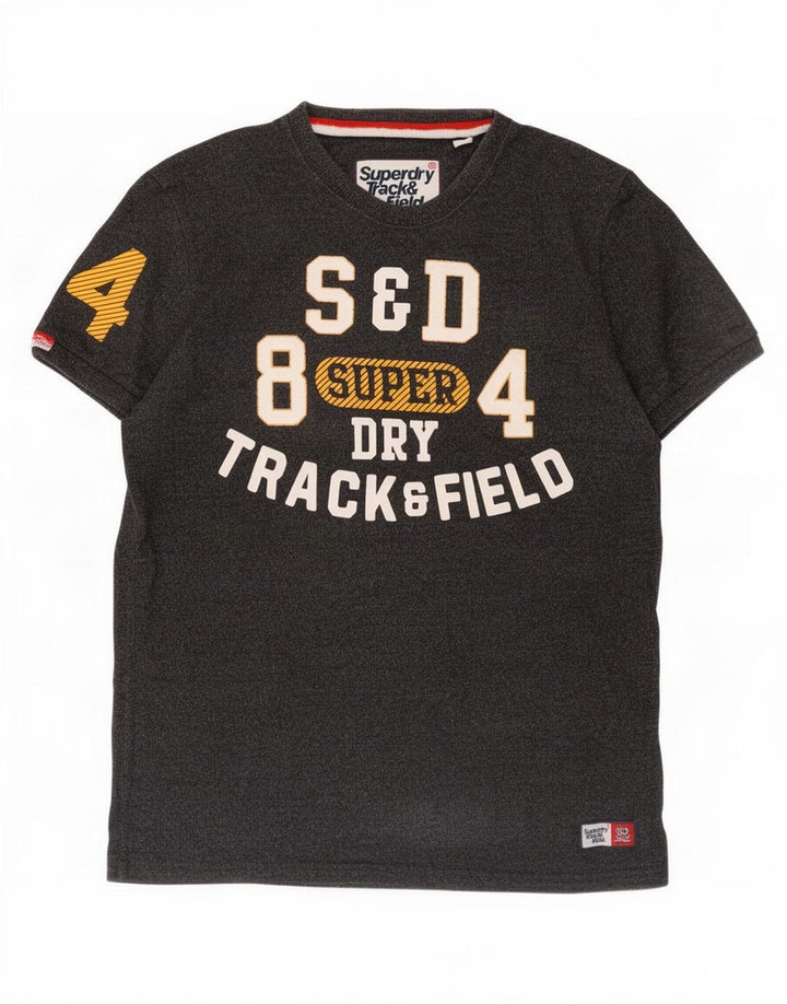Superdry Mens Graphic T-Shirt Top Large Grey Cotton