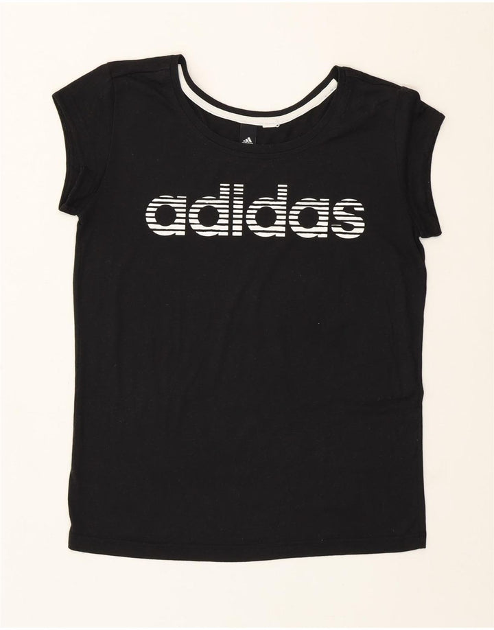 Adidas Womens Graphic T-Shirt Top UK 12 Medium Black