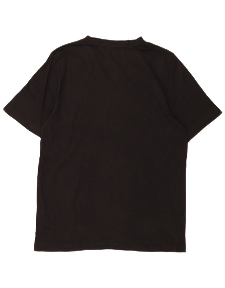 KAPPA Mens Graphic T-Shirt Top Large Black Cotton