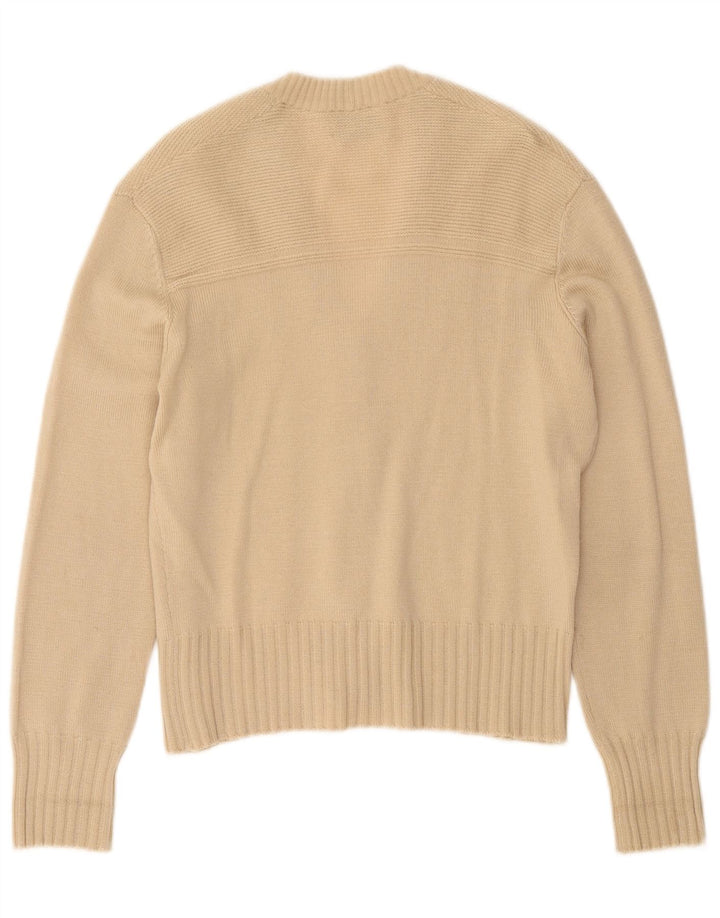 Luisa Spagnoli Womens Cardigan Sweater UK 12 Medium Beige Wool