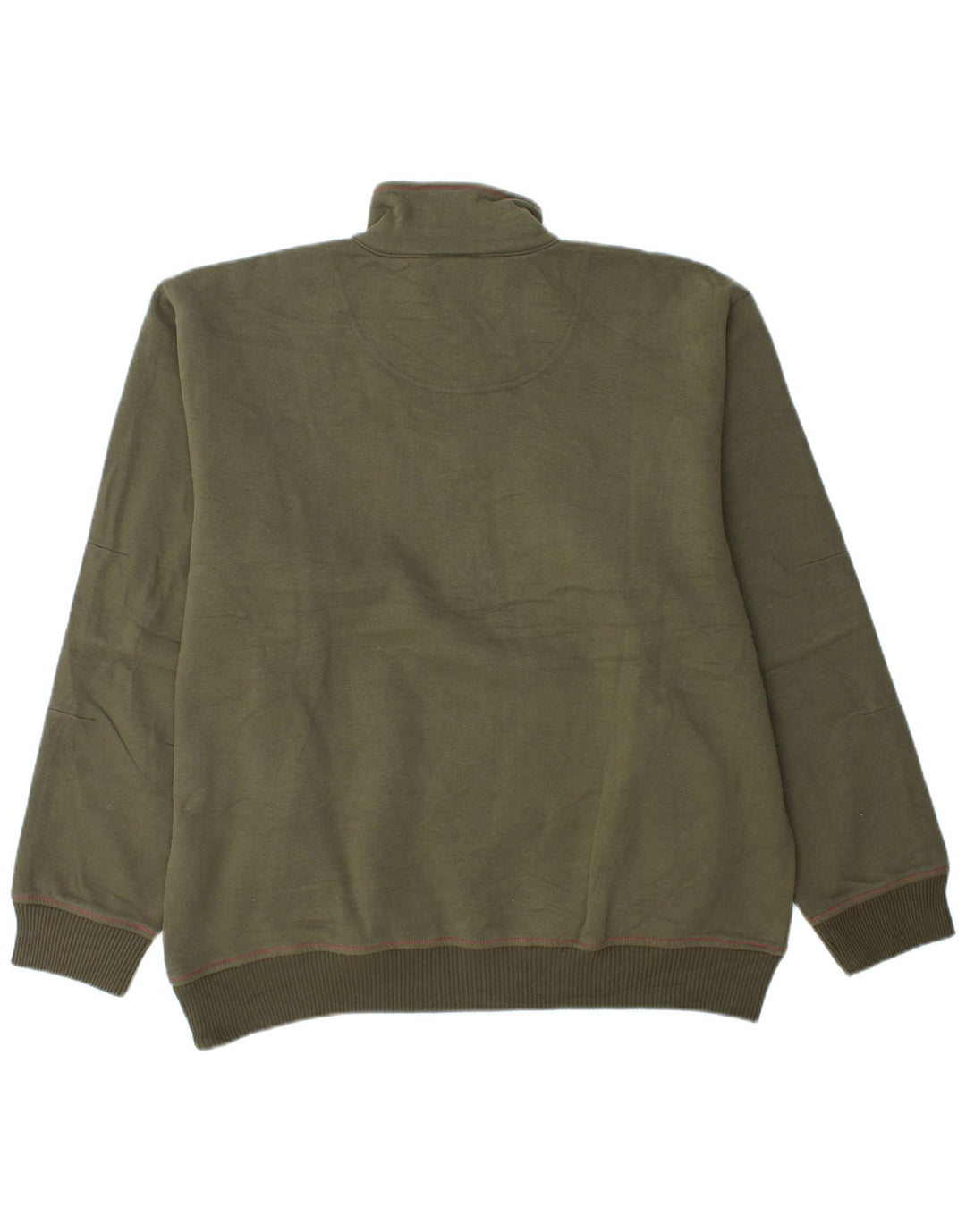 CHAMPION Mens Zip Neck Sweatshirt Jumper XL Green Cotton Sports