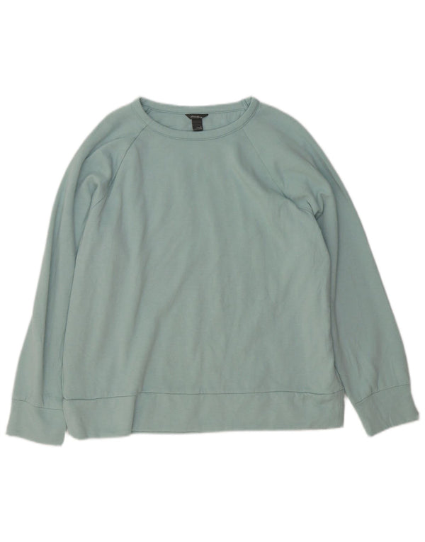 Eddie Bauer Womens Sweatshirt Jumper UK 16 Large Blue Polyester