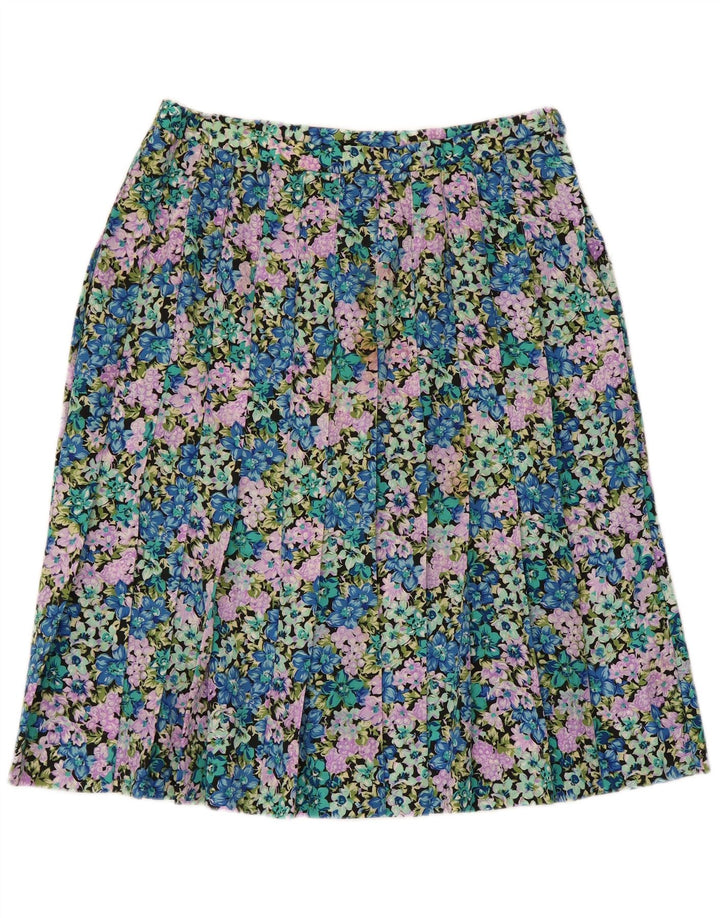 Vintage Womens Pleated Skirt W30 Medium Multicoloured Floral