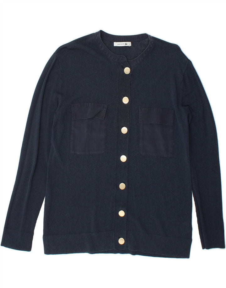LACOSTE Womens Cardigan Sweater Size 40 Medium Navy Blue Viscose Vintage Lacoste and Second-Hand Lacoste from Messina Hembry 